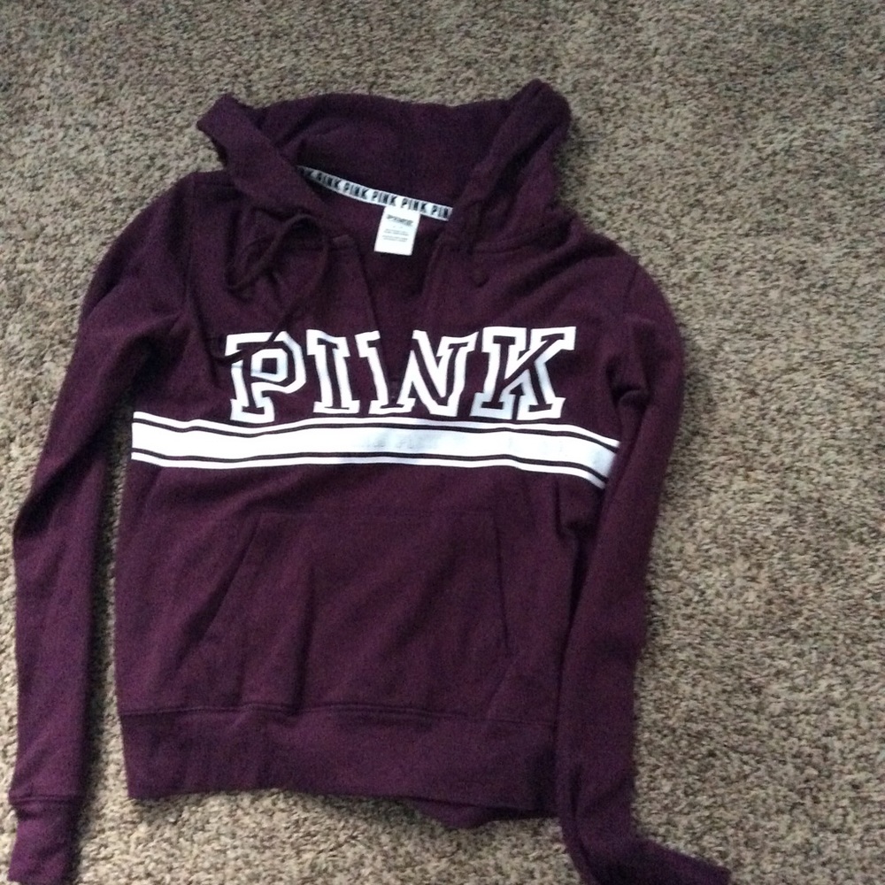 VA Pink half zip hoodie